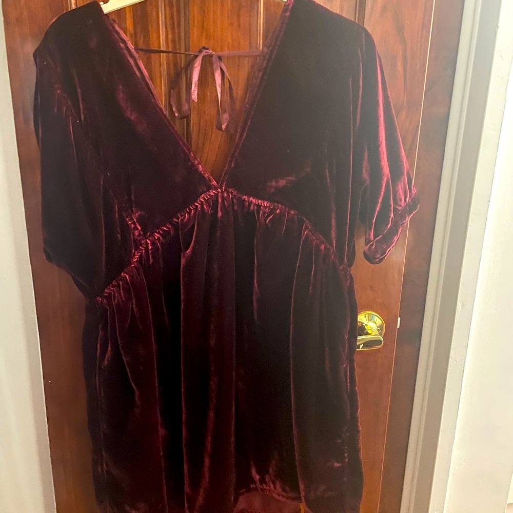 Maroon Velvet Dress